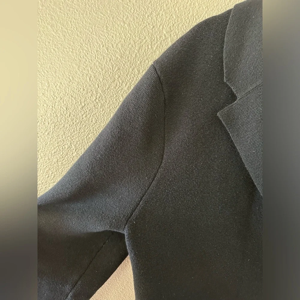 J Crew Blazer Black Cotton Wool Blend Stretch Cardigan Size L - Picture 6 of 8